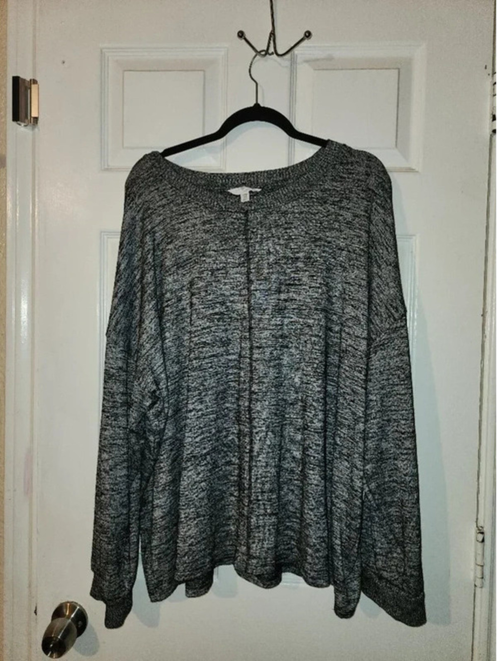 Time and Tru Women's XXL (22) Heather Gray Marled Knit Sweater Relaxed Fit